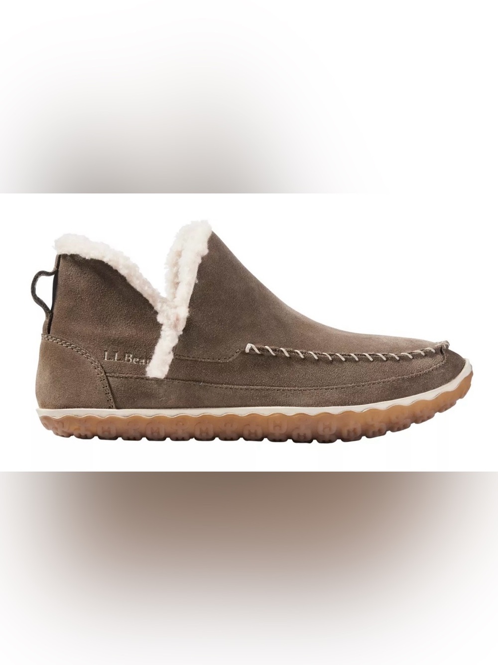 L.L.Bean Mountain Slippers Boot Mocs‎ Brown Fleece Lined Indoor Outdoor Cabin 8